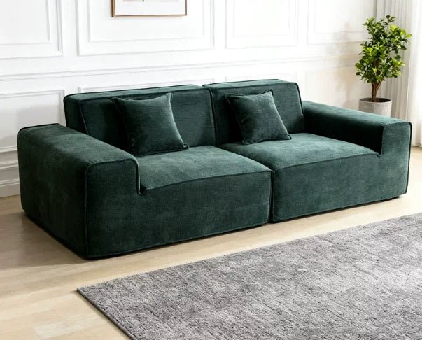 Frameless Tofu Block Sofa, Wabi - Sabi Chenille Fabric with 5 - Zone Support, Heavy - Duty & High - Density Foam, Minimalist Design - PatioLix