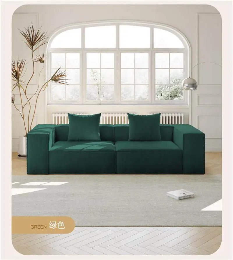 French Cream Color Fabric Compressed Sofa Living Room Straight Italian Minimalist Vacuum Sofa Packaging Home Furniture - PatioLix