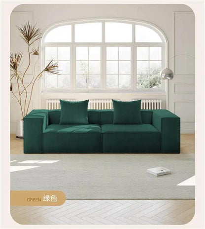 French Cream Color Fabric Compressed Sofa Living Room Straight Italian Minimalist Vacuum Sofa Packaging Home Furniture - PatioLix