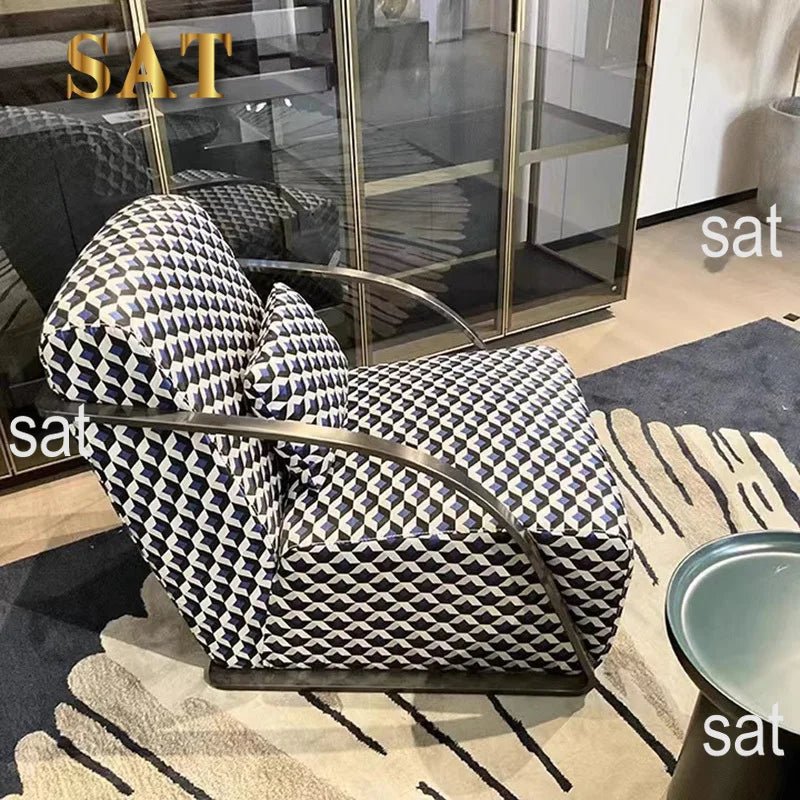 *g for Lazy Sofa Chair and Hotel Single Lounge Velvet Chairs Comfy Fabric Armchairs for Bedroom Modern Luxury Accent Chair* - PatioLix