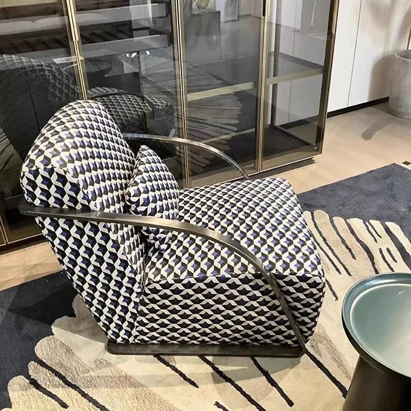 *g for Lazy Sofa Chair and Hotel Single Lounge Velvet Chairs Comfy Fabric Armchairs for Bedroom Modern Luxury Accent Chair* - PatioLix