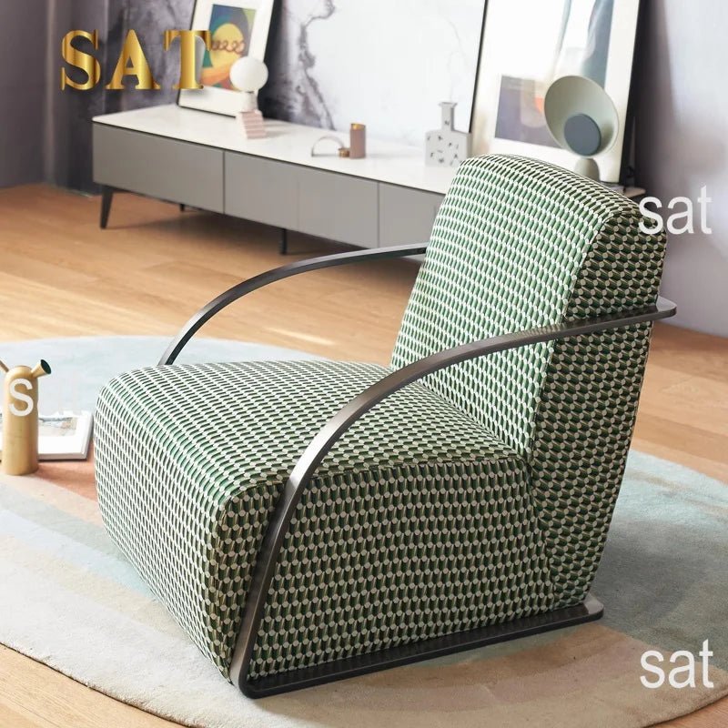 *g for Lazy Sofa Chair and Hotel Single Lounge Velvet Chairs Comfy Fabric Armchairs for Bedroom Modern Luxury Accent Chair* - PatioLix