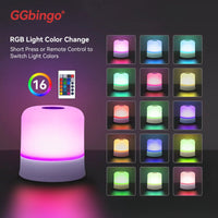 GGbingo Touch Night Light Rechargeable Remote Control Night Light RGB Dimmable Table Lamp Ambient Light for Bedroom Living Room - PatioLix