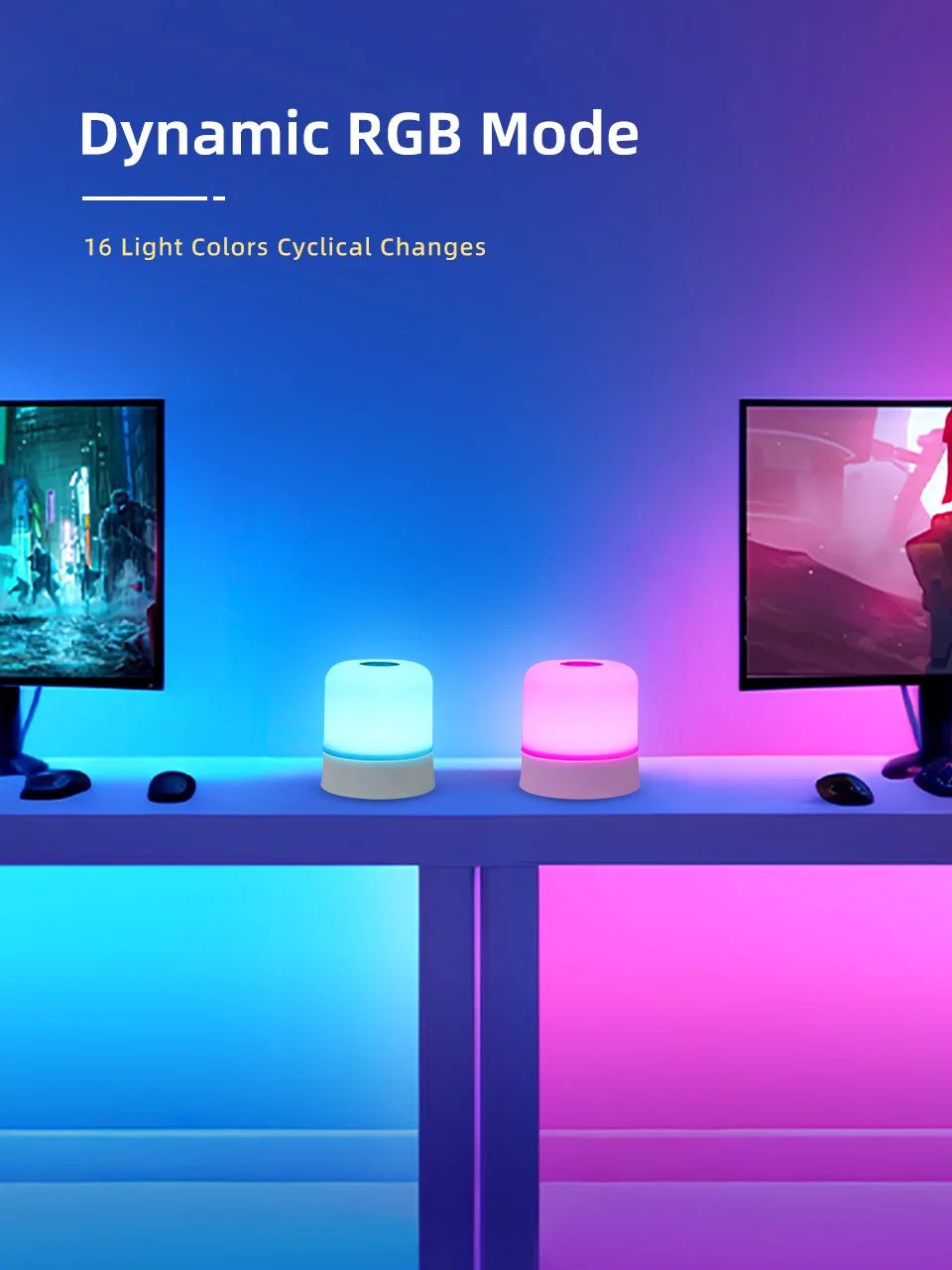 GGbingo Touch Night Light Rechargeable Remote Control Night Light RGB Dimmable Table Lamp Ambient Light for Bedroom Living Room - PatioLix