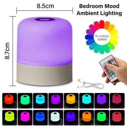 GGbingo Touch Night Light Rechargeable Remote Control Night Light RGB Dimmable Table Lamp Ambient Light for Bedroom Living Room - PatioLix