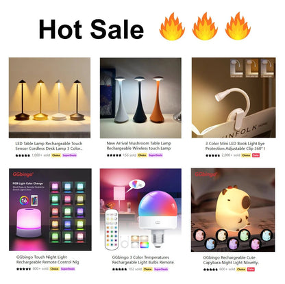GGbingo Touch Night Light Rechargeable Remote Control Night Light RGB Dimmable Table Lamp Ambient Light for Bedroom Living Room - PatioLix