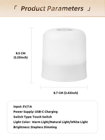 GGbingo Touch Night Light Rechargeable Remote Control Night Light RGB Dimmable Table Lamp Ambient Light for Bedroom Living Room - PatioLix