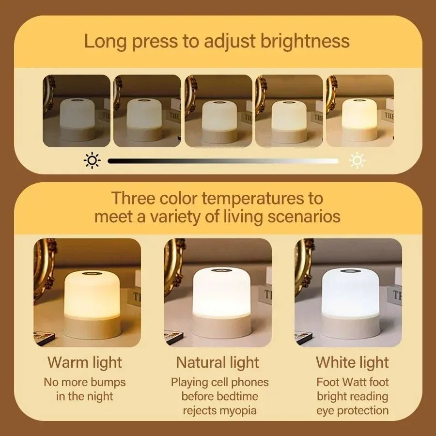 GGbingo Touch Night Light Rechargeable Remote Control Night Light RGB Dimmable Table Lamp Ambient Light for Bedroom Living Room - PatioLix