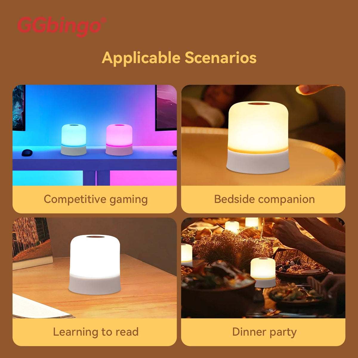 GGbingo Touch Night Light Rechargeable Remote Control Night Light RGB Dimmable Table Lamp Ambient Light for Bedroom Living Room - PatioLix