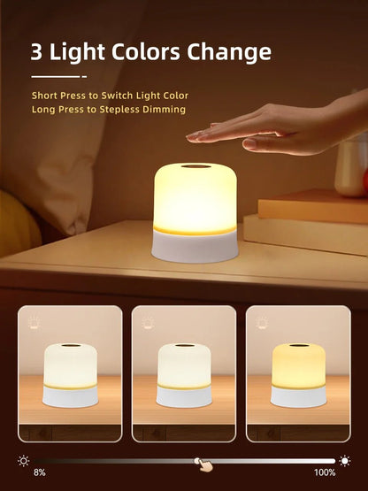 GGbingo Touch Night Light Rechargeable Remote Control Night Light RGB Dimmable Table Lamp Ambient Light for Bedroom Living Room - PatioLix