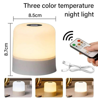 GGbingo Touch Night Light Rechargeable Remote Control Night Light RGB Dimmable Table Lamp Ambient Light for Bedroom Living Room - PatioLix
