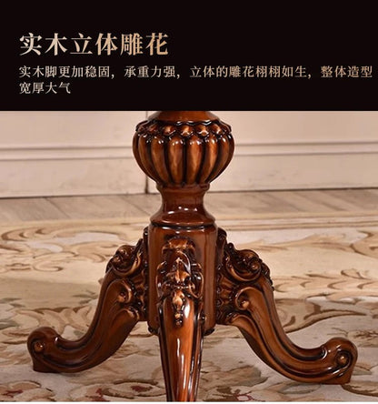 H5 retro solid wood single sofa chair living room casual light luxury leather armchair - PatioLix