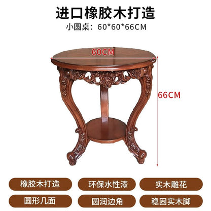 H5 retro solid wood single sofa chair living room casual light luxury leather armchair - PatioLix