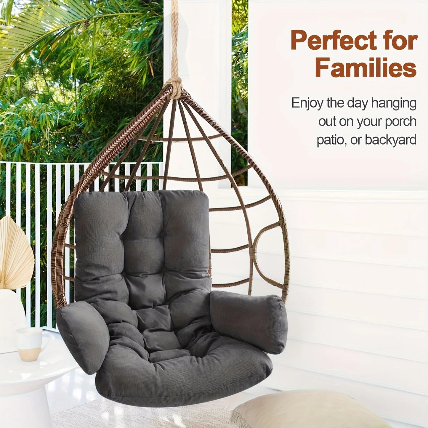 Hammock Rocking Chair Cushion Egg - shape Cushion Available for Garden Living Room Decoration (Without Hanging Basket Seat) Cojin - PatioLix