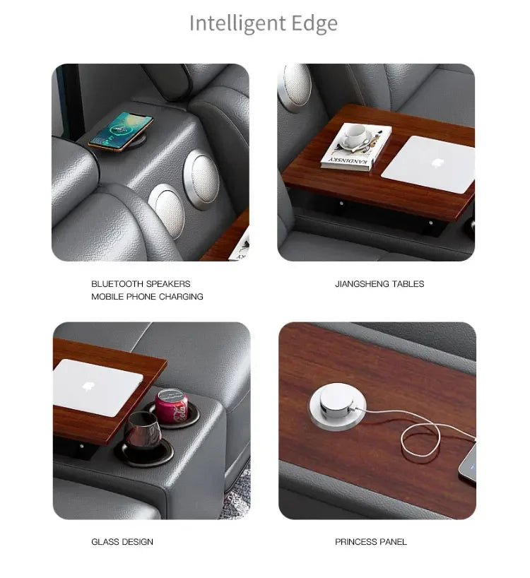 High quality sponge Genuine leather European style Bedroom Living Room Furniture Sectional Sofa - PatioLix