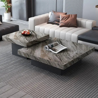 Italian rock slab coffee table living room household light luxury high - end small apartment modern minimalist - PatioLix