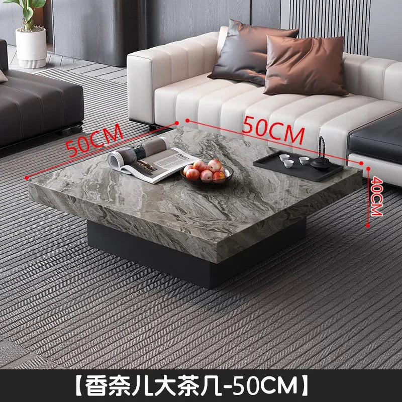 Italian rock slab coffee table living room household light luxury high - end small apartment modern minimalist - PatioLix