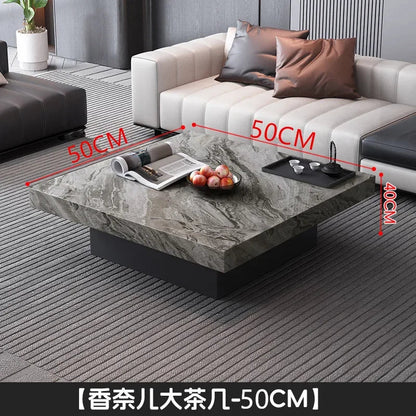 Italian rock slab coffee table living room household light luxury high - end small apartment modern minimalist - PatioLix