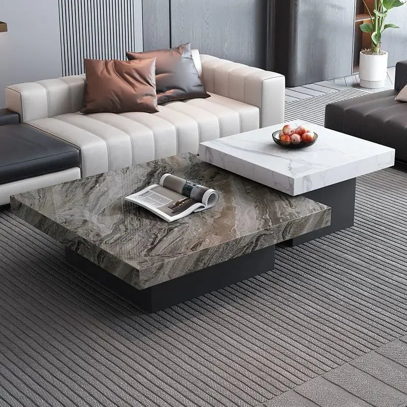 Italian rock slab coffee table living room household light luxury high - end small apartment modern minimalist - PatioLix