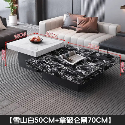 Italian rock slab coffee table living room household light luxury high - end small apartment modern minimalist - PatioLix