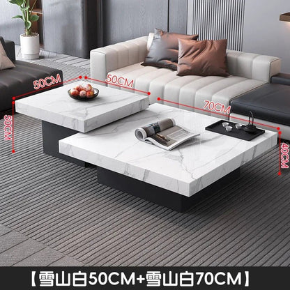 Italian rock slab coffee table living room household light luxury high - end small apartment modern minimalist - PatioLix