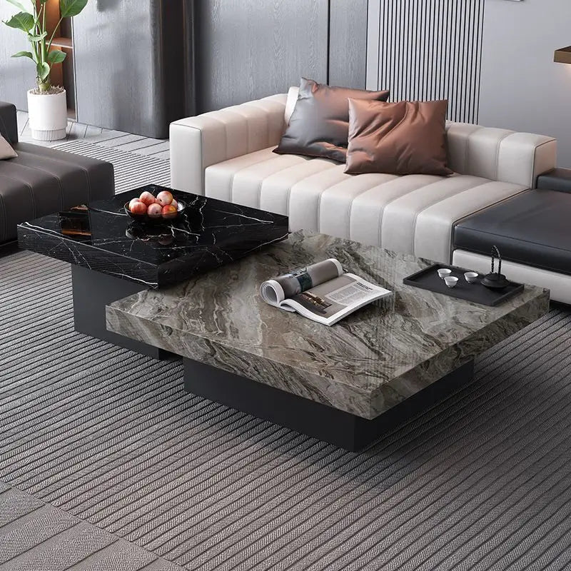 Italian rock slab coffee table living room household light luxury high - end small apartment modern minimalist - PatioLix