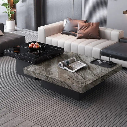 Italian rock slab coffee table living room household light luxury high - end small apartment modern minimalist - PatioLix
