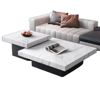 Italian rock slab coffee table living room household light luxury high - end small apartment modern minimalist - PatioLix