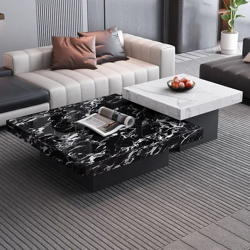 Italian rock slab coffee table living room household light luxury high - end small apartment modern minimalist - PatioLix