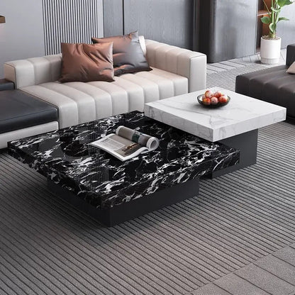 Italian rock slab coffee table living room household light luxury high - end small apartment modern minimalist - PatioLix