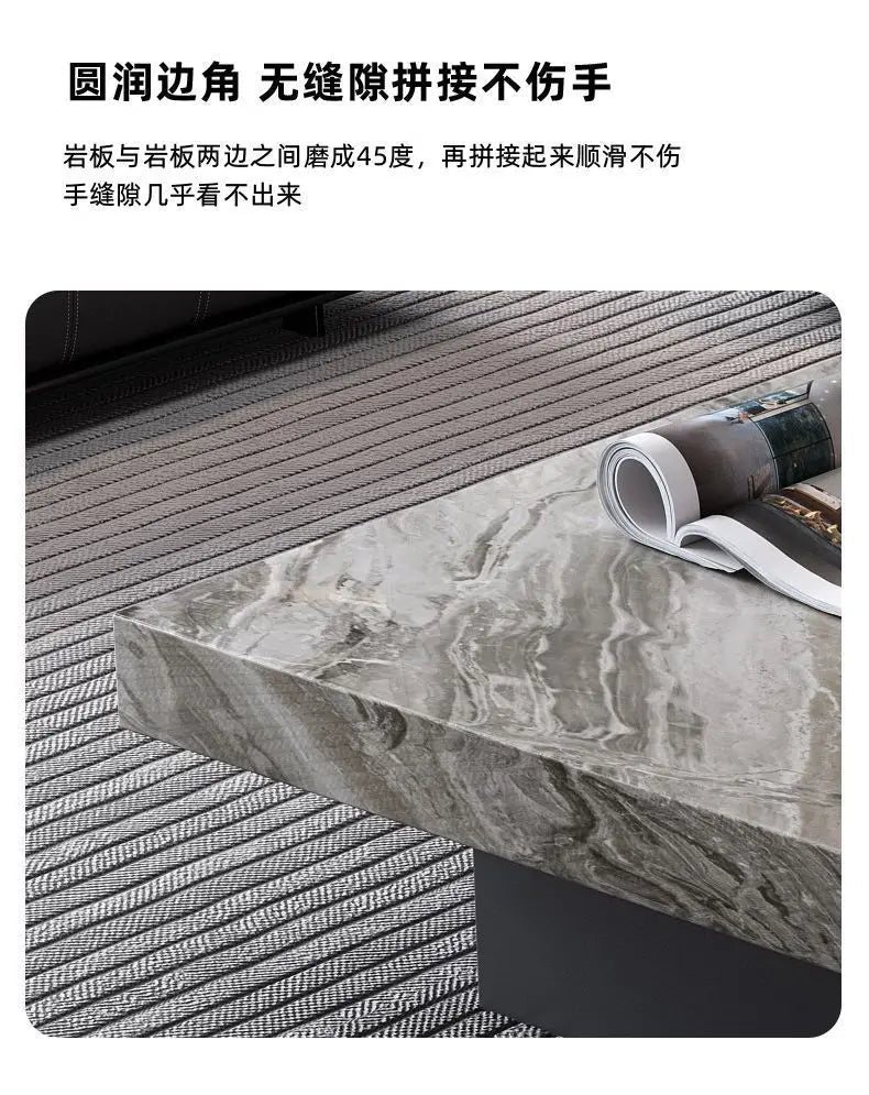 Italian rock slab coffee table living room household light luxury high - end small apartment modern minimalist - PatioLix