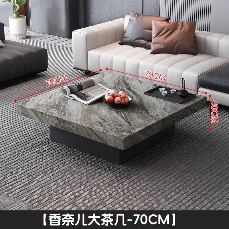 Italian rock slab coffee table living room household light luxury high - end small apartment modern minimalist - PatioLix