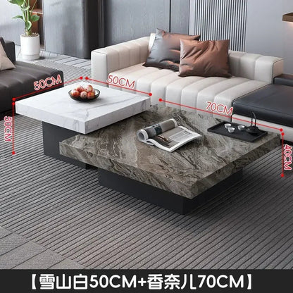 Italian rock slab coffee table living room household light luxury high - end small apartment modern minimalist - PatioLix