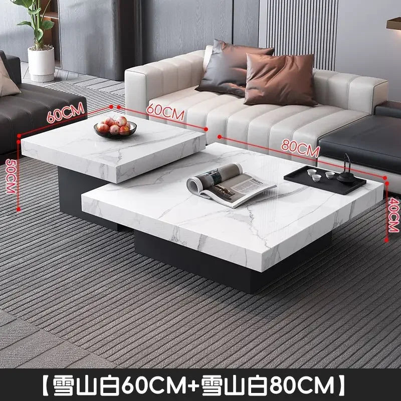 Italian rock slab coffee table living room household light luxury high - end small apartment modern minimalist - PatioLix