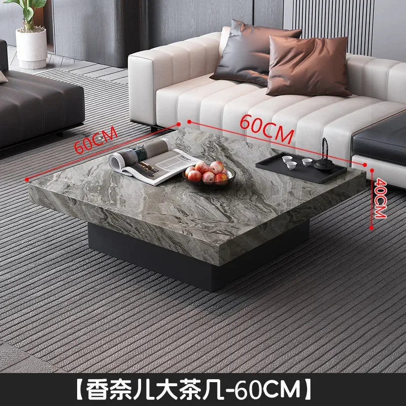 Italian rock slab coffee table living room household light luxury high - end small apartment modern minimalist - PatioLix