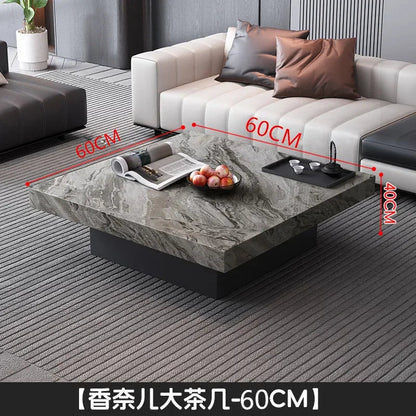 Italian rock slab coffee table living room household light luxury high - end small apartment modern minimalist - PatioLix