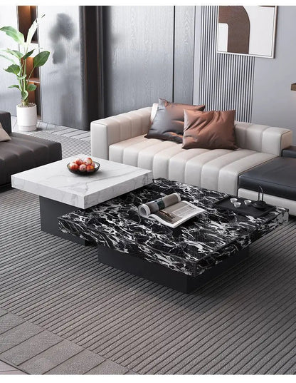 Italian rock slab coffee table living room household light luxury high - end small apartment modern minimalist - PatioLix