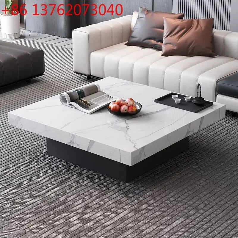 Italian rock slab coffee table living room household light luxury high - end small apartment modern minimalist - PatioLix