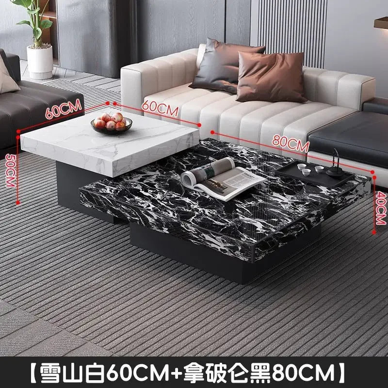 Italian rock slab coffee table living room household light luxury high - end small apartment modern minimalist - PatioLix