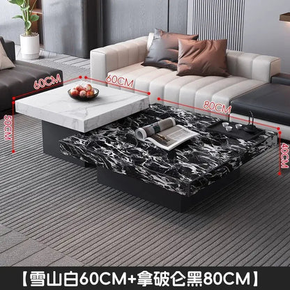Italian rock slab coffee table living room household light luxury high - end small apartment modern minimalist - PatioLix
