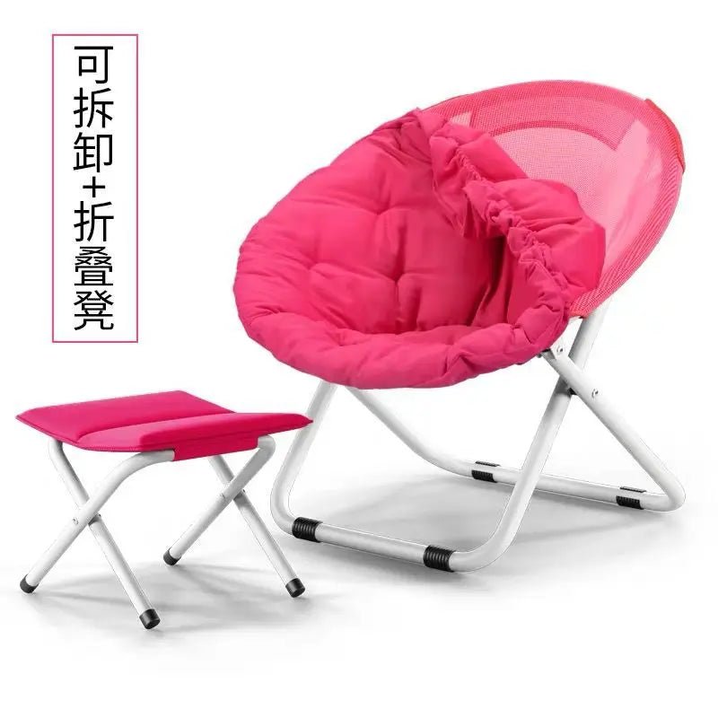 Large Casual Adult Moon Chair Sun Chair Lazy Chair Folding Chair Home Sofa - PatioLix