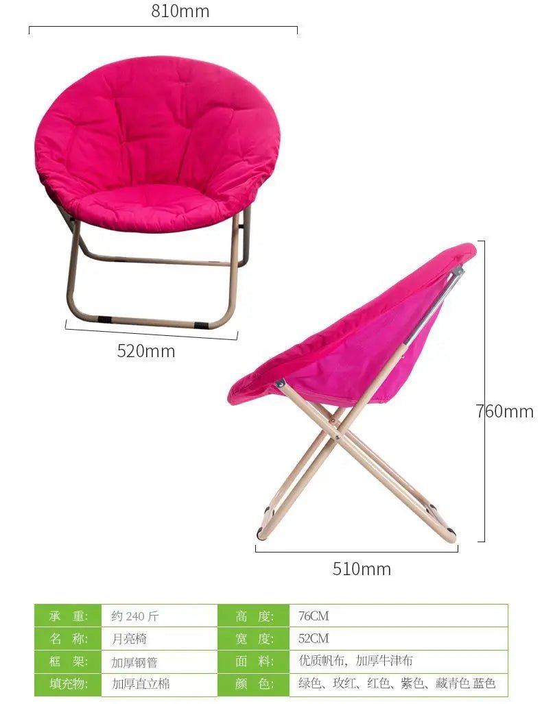 Large Casual Adult Moon Chair Sun Chair Lazy Chair Folding Chair Home Sofa - PatioLix