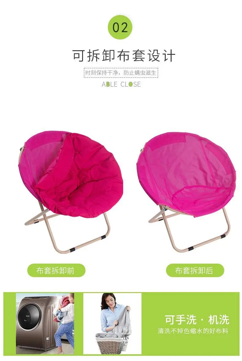 Large Casual Adult Moon Chair Sun Chair Lazy Chair Folding Chair Home Sofa - PatioLix