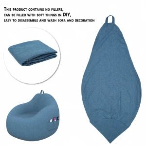 Lazy Seat Chair Sofa Cover Large Bean Bag Couch Soft Fluffy Breathable Adult Child Tatami Living Room Decorative without Filler - PatioLix