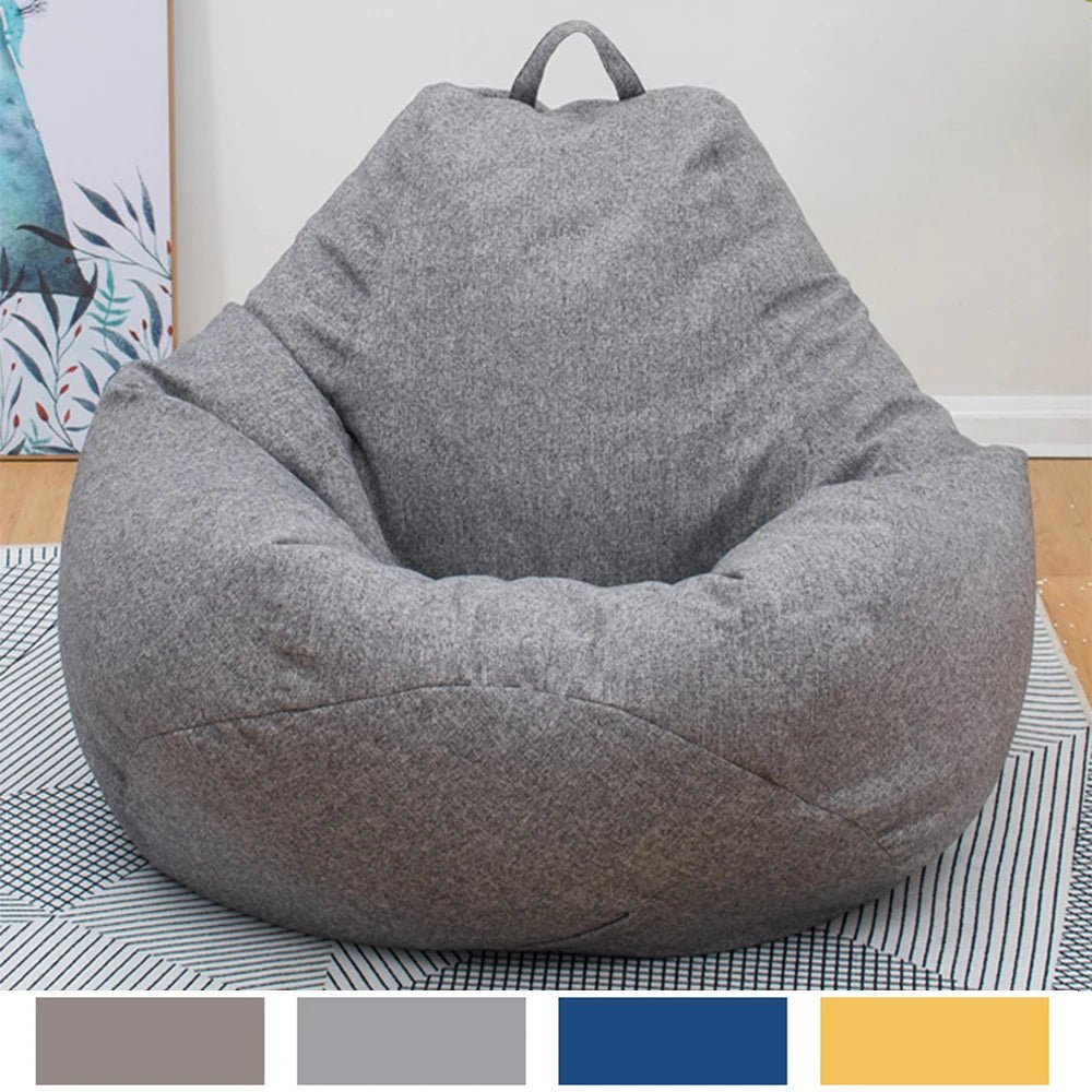 Lazy Seat Chair Sofa Cover Large Bean Bag Couch Soft Fluffy Breathable Adult Child Tatami Living Room Decorative without Filler - PatioLix