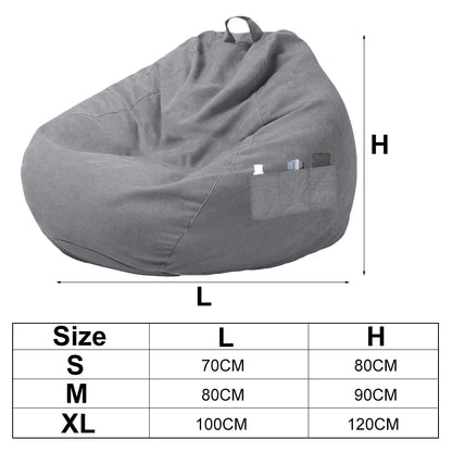 Lazy Seat Chair Sofa Cover Large Bean Bag Couch Soft Fluffy Breathable Adult Child Tatami Living Room Decorative without Filler - PatioLix