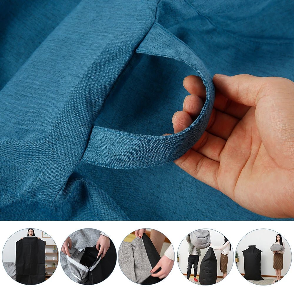 Lazy Seat Chair Sofa Cover Large Bean Bag Couch Soft Fluffy Breathable Adult Child Tatami Living Room Decorative without Filler - PatioLix