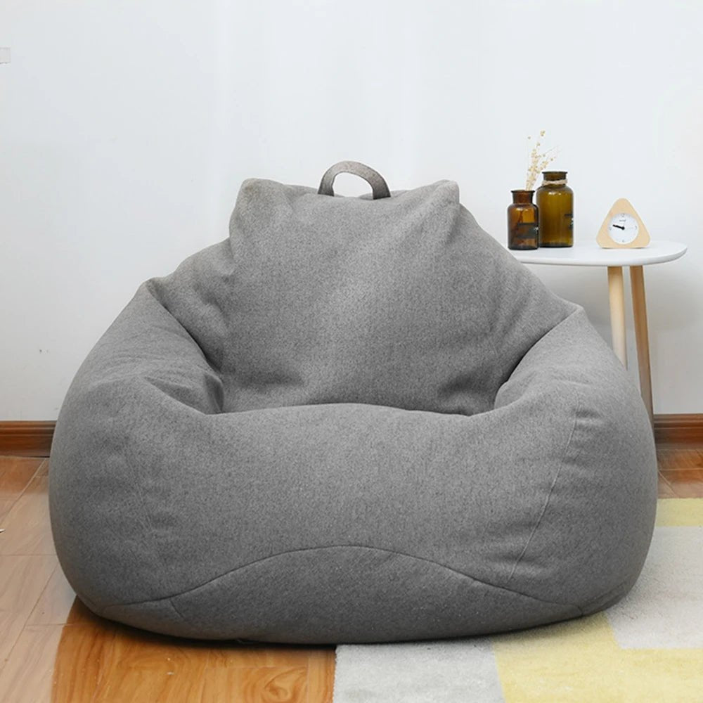 Lazy Seat Chair Sofa Cover Large Bean Bag Couch Soft Fluffy Breathable Adult Child Tatami Living Room Decorative without Filler - PatioLix