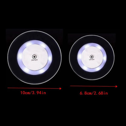 LED Coaster Acrylic Bar Cocktail Flash Base Mats Crystal Ultra - Thin LED Light Coaster For Bar Table Decoration Accessories - PatioLix