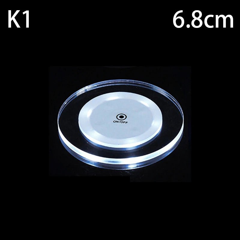 LED Coaster Acrylic Bar Cocktail Flash Base Mats Crystal Ultra - Thin LED Light Coaster For Bar Table Decoration Accessories - PatioLix
